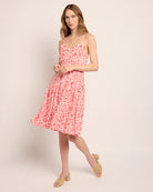 White Red $|& Skies Are Blue Print Knee Length Dress - SOF Front