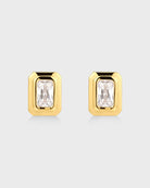 Gold $|& Luv AJ The Emerald Bezel Studs - VOF Detail