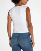 Cream $|& Liverpool Sleeveless Built-In Bra Knit Top - Hanger Side