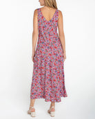 Pink Multi Floral $|& Liverpool Sleeveless Ruffle Front Woven Maxi Dress - Hanger Side
