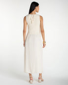 Cream $|& Liverpool Sleeveless Crew Neck Tie Back Sweater Dress - Hanger Side