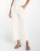 Seaside Dunes $|& Liverpool Stride High Rise Wide Leg Crop With Patch Pockets - VOF Detail