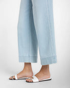 Marine Flowers $|& Liverpool Stride Wide Leg Crop With Side Seam - Hanger Back