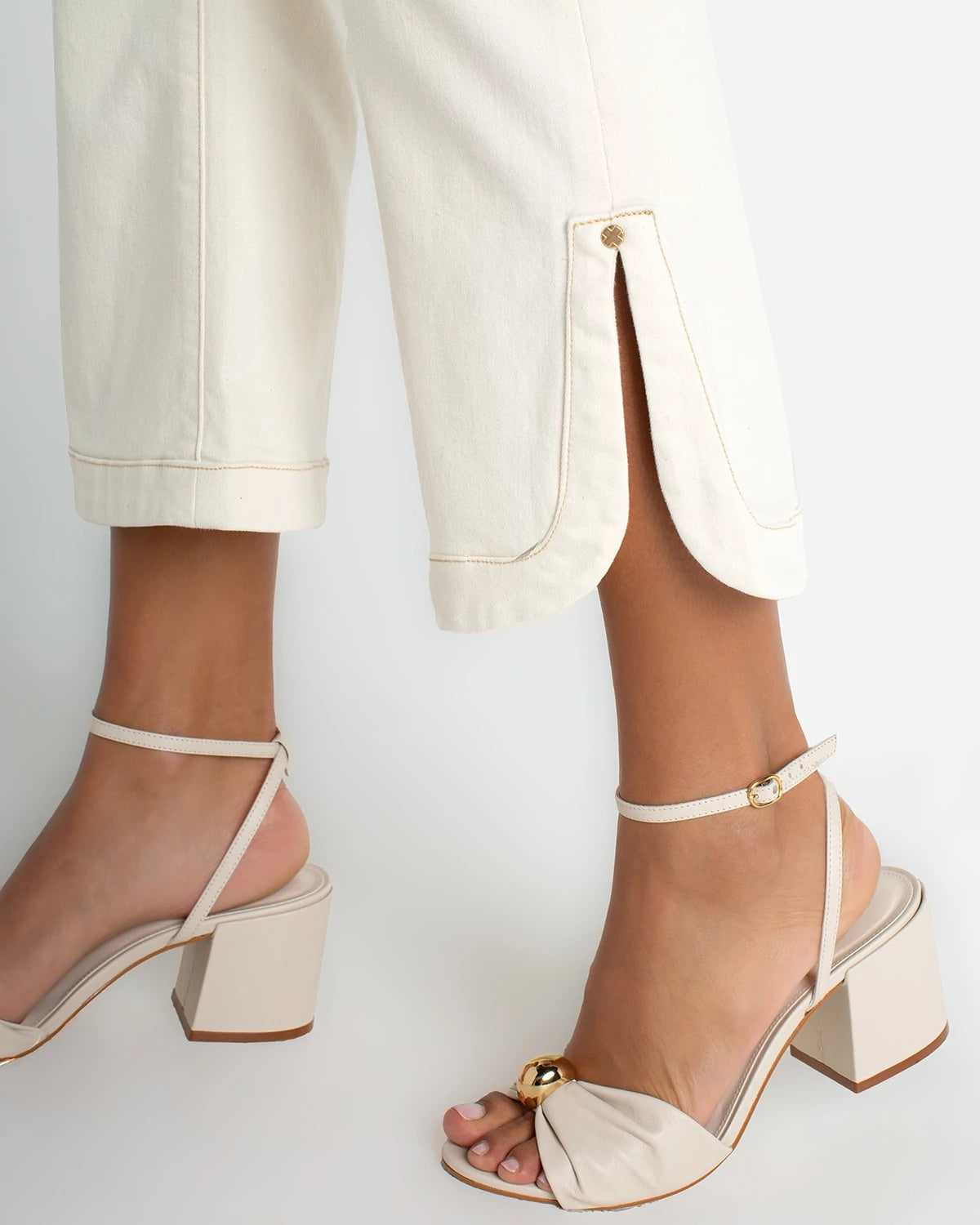 Desert Dunes $|& Liverpool Hannah High Rise Crop Flare With Curved Hem - Hanger Back