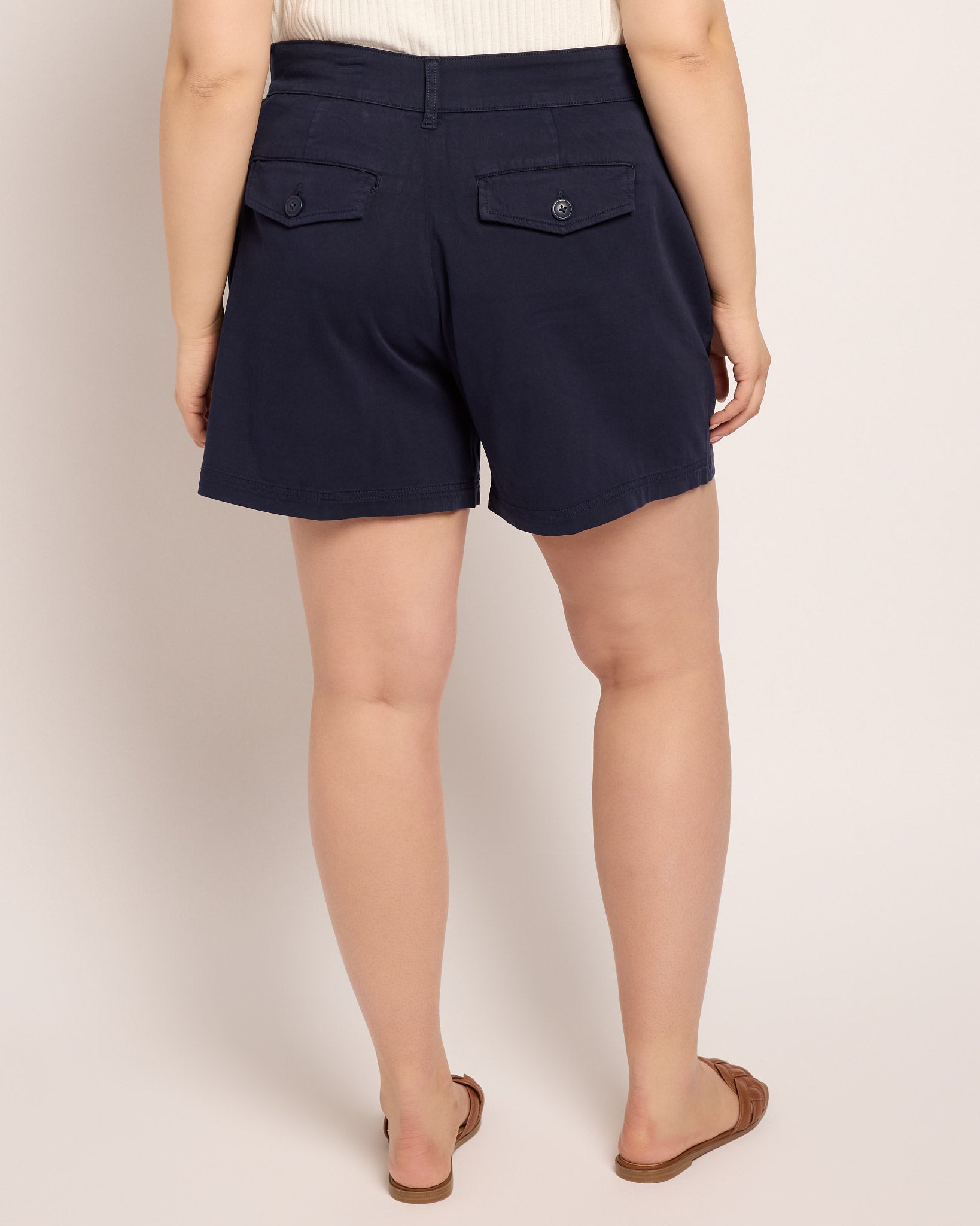 Deep Midnight $|& Liverpool Pleated Trouser Short - SOF Back