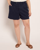 Deep Midnight $|& Liverpool Pleated Trouser Short - SOF Front