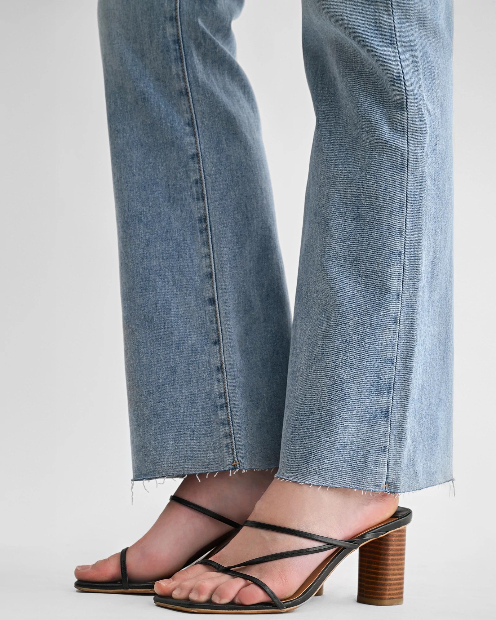 French Blue $|& Mica Denim High Rise Bootcut Jeans with Raw Hem - Hanger Back