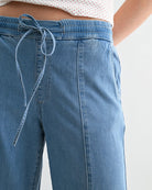 French Blue $|& Mica Denim High Rise Lightweight Chambray Pant - Hanger Back