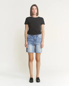 Dark Dodger Blue $|& Mica Denim Super High Rise Vintage Bermuda - VOF Detail