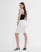 Ecru $|& Mica Denim High Rise Relaxed Bermuda Short - Hanger Side