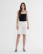 Ecru $|& Mica Denim High Rise Relaxed Bermuda Short - VOF Detail