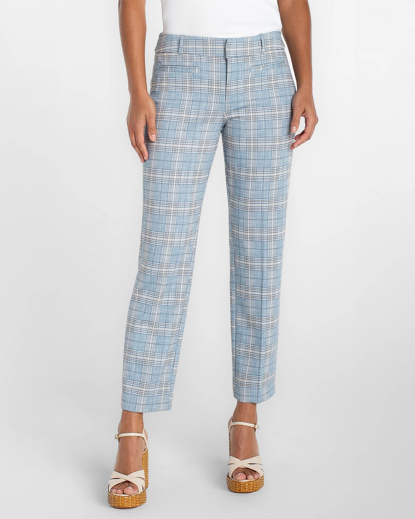 Shadow Blue/Multi Glen Plaid $|& Liverpool Holly Welt Pocket Trouser - VOF Detail