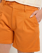 Jaffa Orange $|& Liverpool Pleated Trouser Short - SOF Full Front