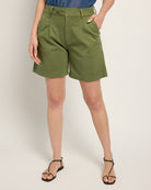 Laurel Grove $|& Liverpool Pleated Mid Length Trouser Short - SOF Front