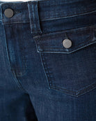 Delacey $|& Liverpool Denim Short With Front Flap Pockets - Hanger Back