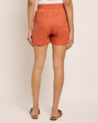 Apricot Brandy $|& Liverpool Pull On Drawstring Linen Short Pull On - SOF Back