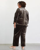 Olive $|& Skies Are Blue Ruched Sleeve Velvet Blazer - Hanger Side