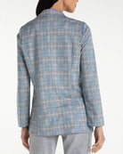 Shadow Blue/Multi Glen Plaid $|& Liverpool Boyfriend Blazer - Hanger Side