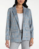 Shadow Blue/Multi Glen Plaid $|& Liverpool Boyfriend Blazer - VOF Detail