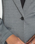 Black/White Mini Check $|& Liverpool Fitted Blazer - Hanger Back
