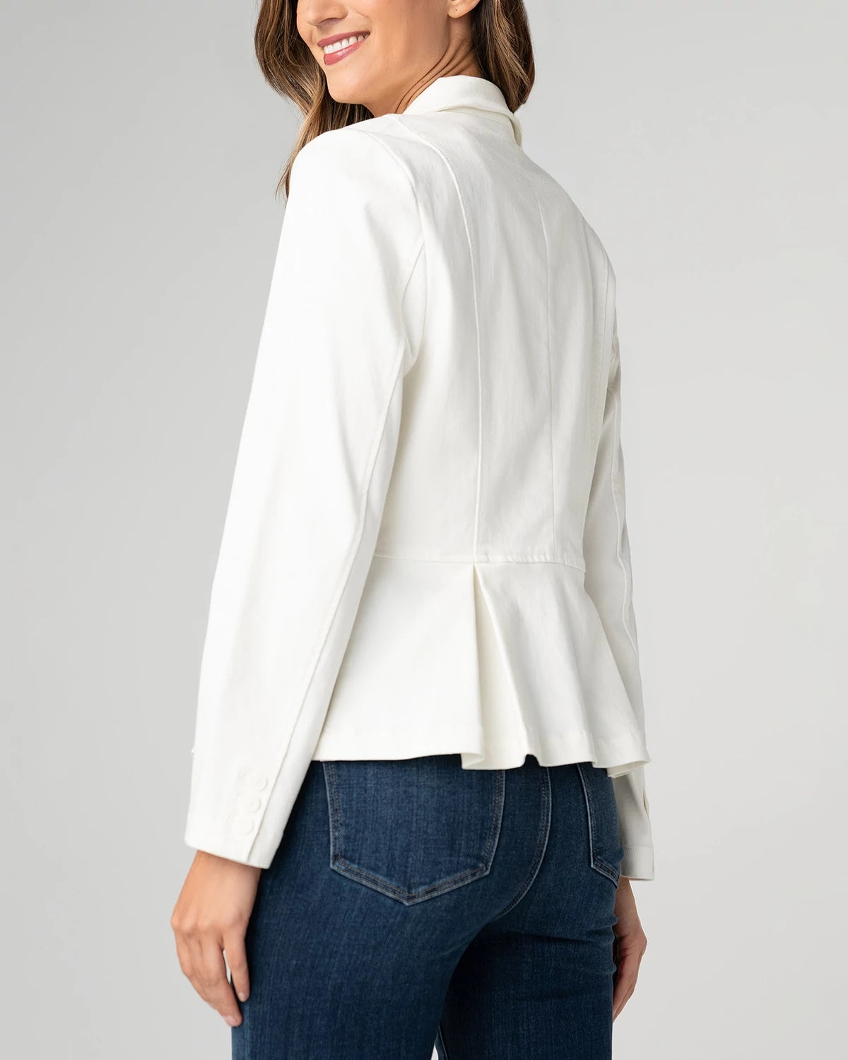 Whipped Cream $|& Liverpool Peplum Blazer - Hanger Side