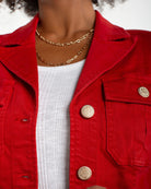 Fire Brick $|& Liverpool Peplum Twill Jacket - Hanger Back