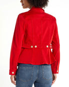 Fire Brick $|& Liverpool Peplum Twill Jacket - Hanger Side