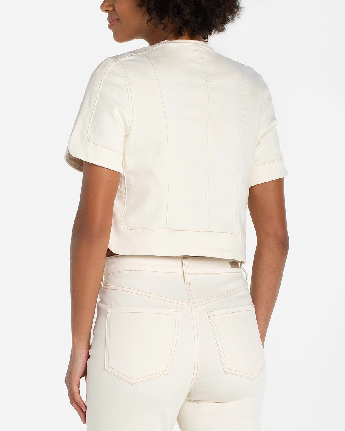 Desert Dunes $|& Liverpool Short Sleeve Cropped Jacket - Hanger Side