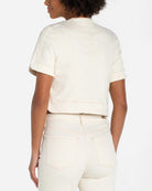 Desert Dunes $|& Liverpool Short Sleeve Cropped Jacket - Hanger Side