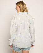Blue Stripe Lemon $|& Thread & Supply Yesenia Embroidered Shirt - SOF Back