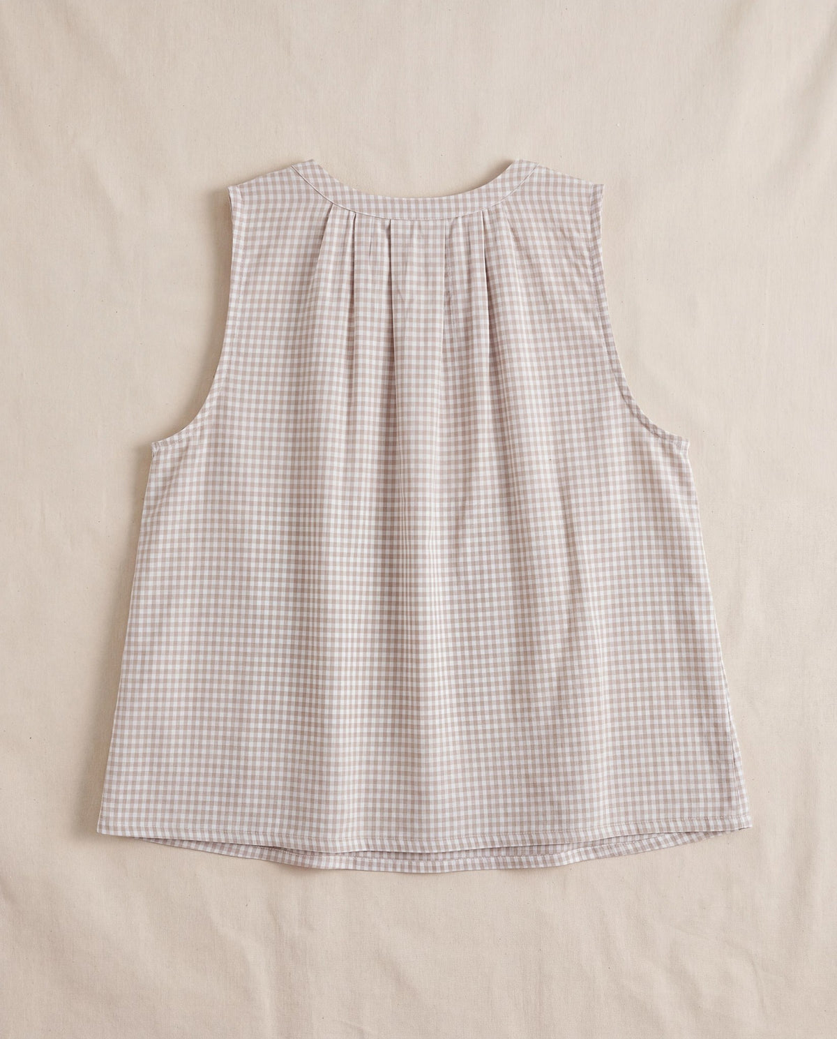 Sand Gingham $|& Thread & Supply Caelis Gingham Tank - Hanger Side