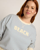 Cream/Light Blue $|& Cloud Ten Beach Striped Pullover Top - SOF Full Front