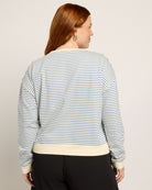 Cream/Light Blue $|& Cloud Ten Beach Striped Pullover Top - SOF Back
