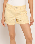 Anise Flower $|& Kensie Mid Rise Double Roll Twill Short - SOF Front