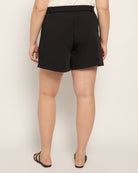 Black $|& Cloud Ten Belt Accent Pleated Shorts - SOF Back