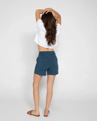 Majolica Blue $|& Oliver Logan Canyon High Rise Twill Short - Hanger Side