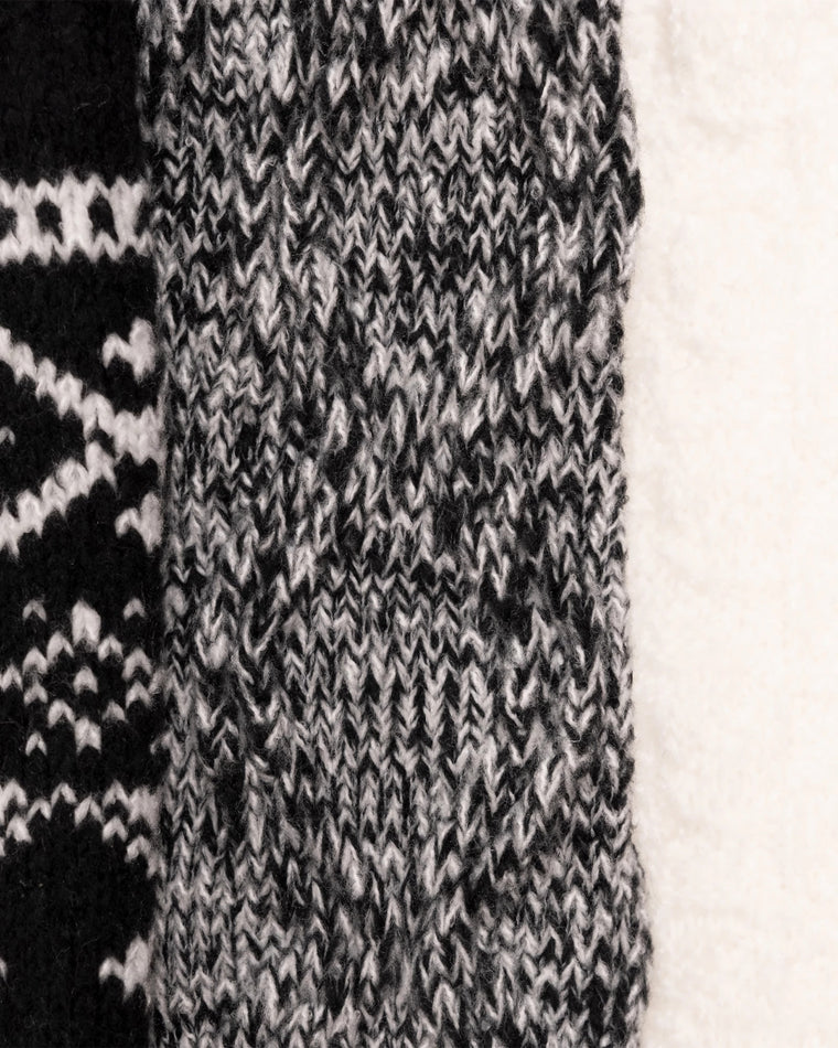 Black $|& MUK LUKS 3 Pack Microfiber Boot Socks - Hanger Back