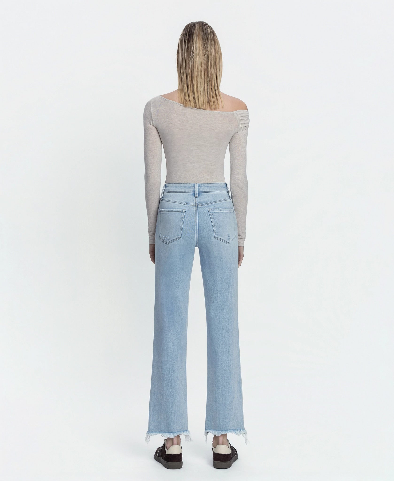 Electrostatic $|& Vervet Mid Rise Distressed Straight - Hanger Side