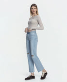 Electrostatic $|& Vervet Mid Rise Distressed Straight - Hanger Front