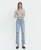 Electrostatic $|& Vervet Mid Rise Distressed Straight - VOF Detail