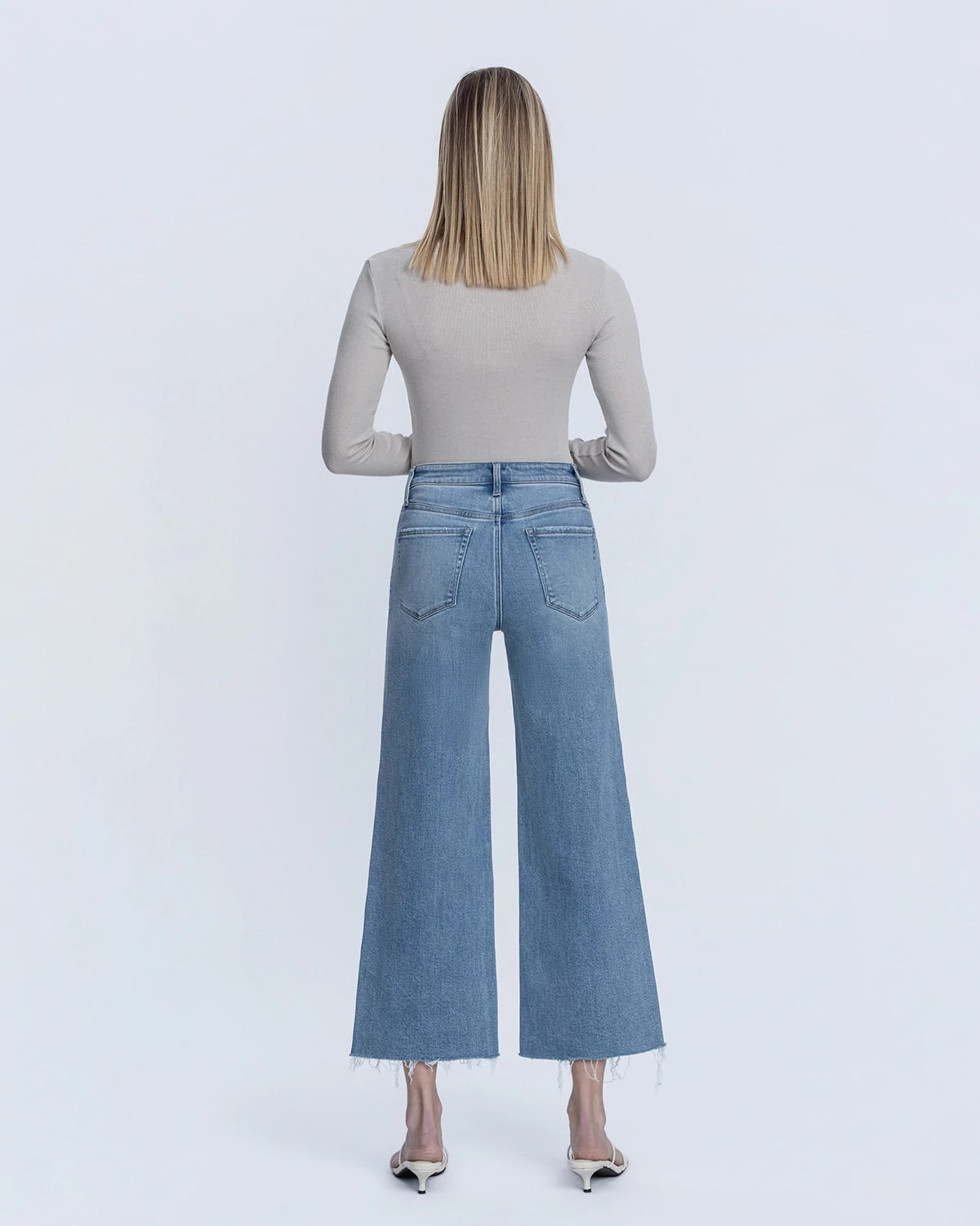 Astounding $|& Flying Monkey Jeans High Rise Crop Wide Leg Jeans - Hanger Side