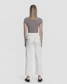Ecru $|& Lovervet High Rise Wide Leg With Drawstring - Hanger Side
