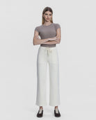 Ecru $|& Lovervet High Rise Wide Leg With Drawstring - VOF Detail
