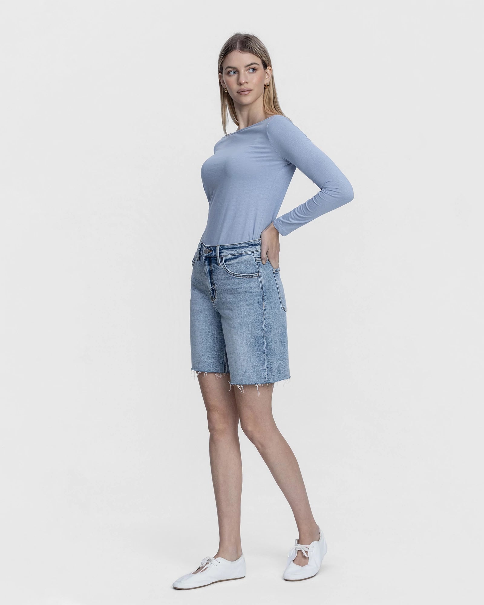 Everlasting $|& Vervet High Rise Jean Short - Hanger Front