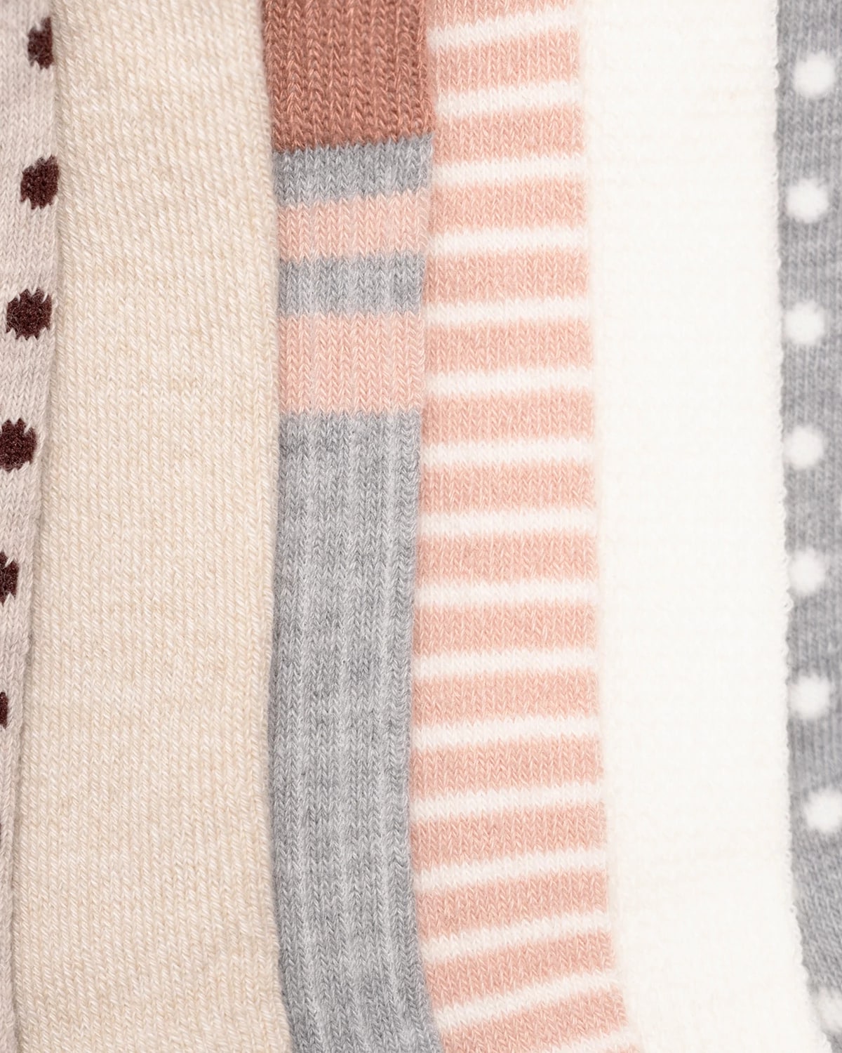 Oat/Salmon/Grey $|& MUK LUKS 6 Pack Dream Step Boot Socks - Hanger Back