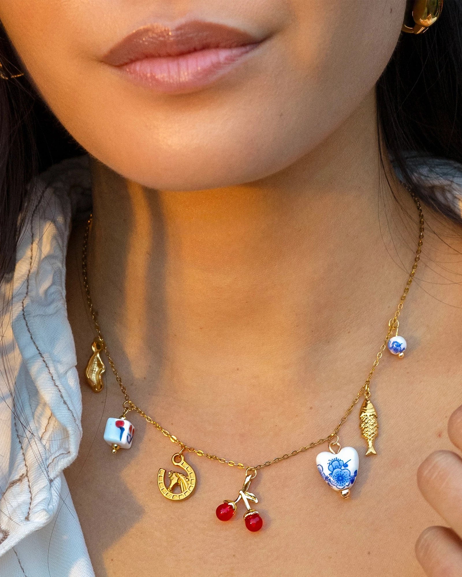 Gold $|& Peter + June Lucky Charmed Necklace - VOF Detail