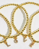 Gold/Clear $|& fyb jewelry Identity Initial Bracelet - Hanger Back