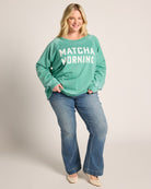 Dill Wood $|& Recycled Karma Matcha Morning Long Sleeve Graphic Tee - UGC On Fig