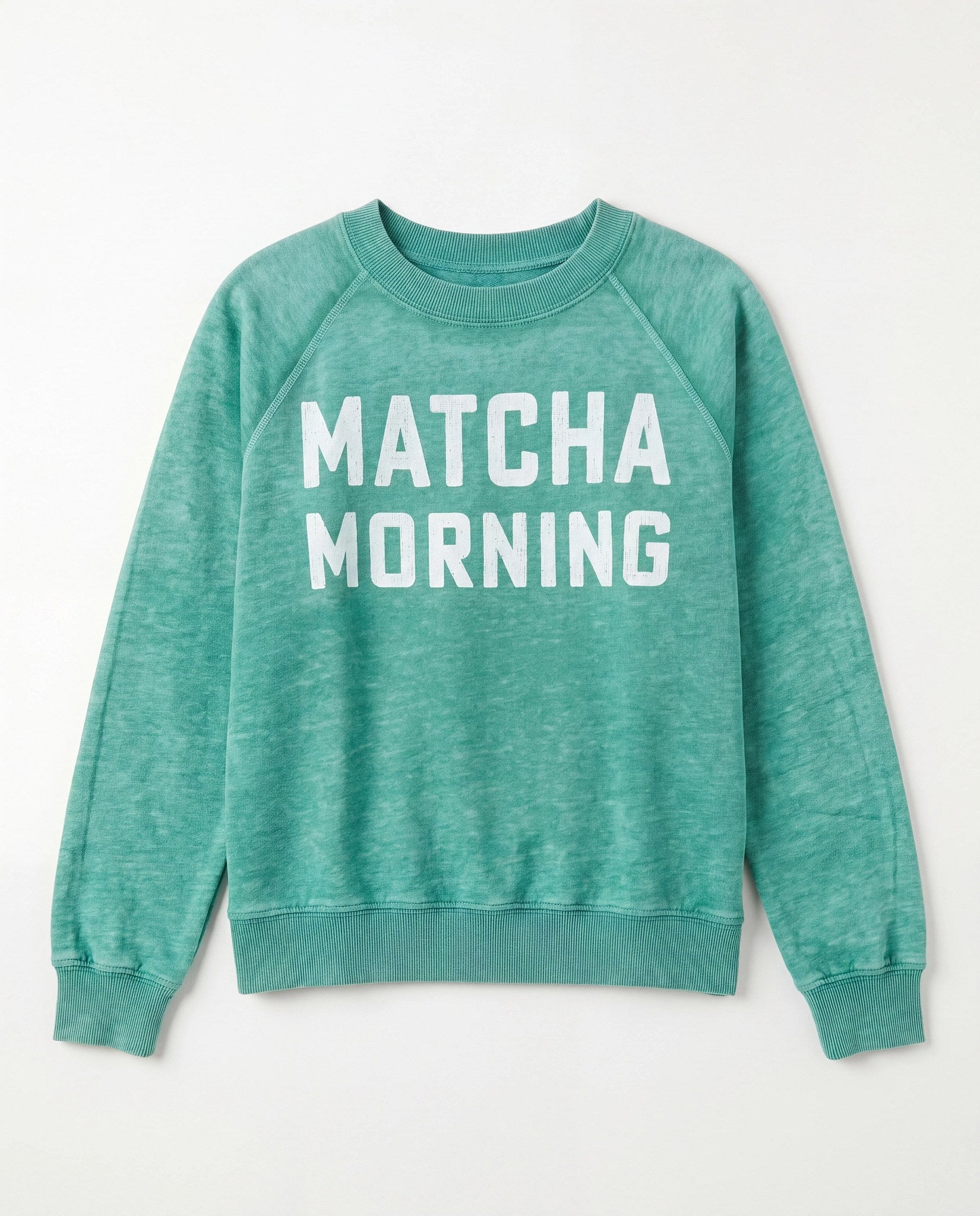 Dill Wood $|& Recycled Karma Matcha Morning Long Sleeve Graphic Tee - Hanger Detail