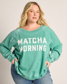 Dill Wood $|& Recycled Karma Matcha Morning Long Sleeve Graphic Tee - SOF Front